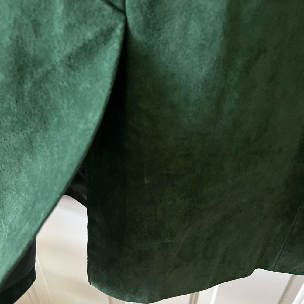 Dennis Basso Green 100% Leather Suede Jacket Sz L. - Picture 6 of 14